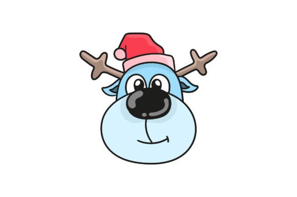 Animal Head Wearing a Christmas Hat: Festive Illustrations