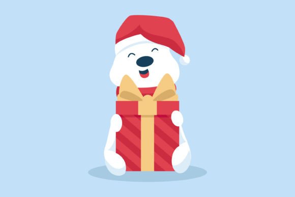 Bear with Christmas Gift: Festive Illustrations