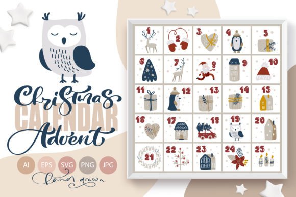 Christmas Calendar Advent: Fresh Illustrations