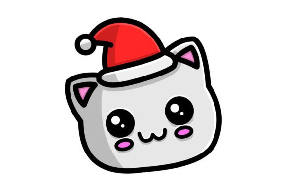 Christmas Cat Vector Illustration for Holiday Illustrations