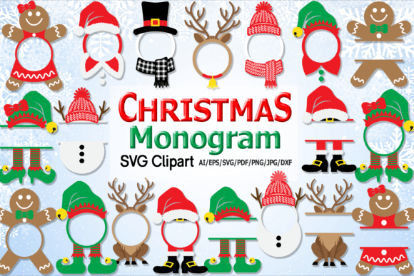 Christmas Character Monogram SVG Clipart: A Seller's Review of Illustrations