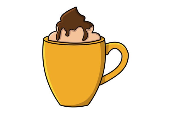 Christmas Chocolate Mug Illustrations for Crafts