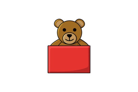 Christmas Gift Bear Vector: Cute Illustrations