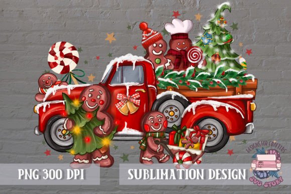 Christmas Gingerbread Man Sublimation: Festive Illustrations
