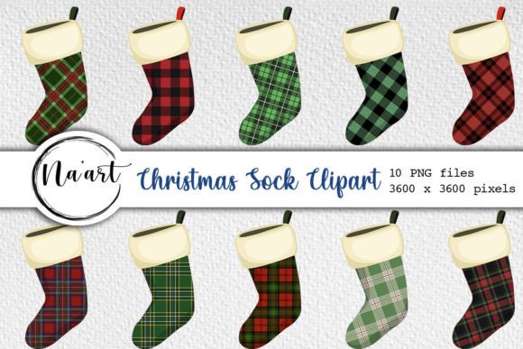 Christmas Sock Clipart: Festive Illustrations for Crafters