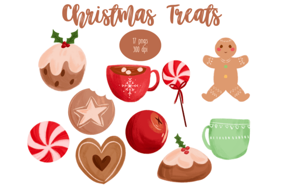 Christmas Treats Clipart Set: Sweet Illustrations for Sellers