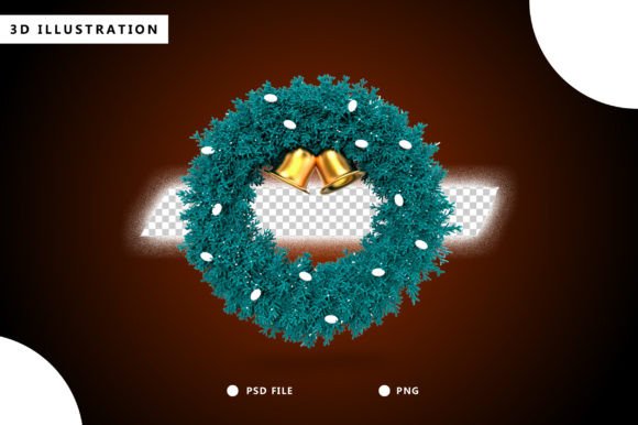Christmas Wreath 3d Render: Premium Illustrations