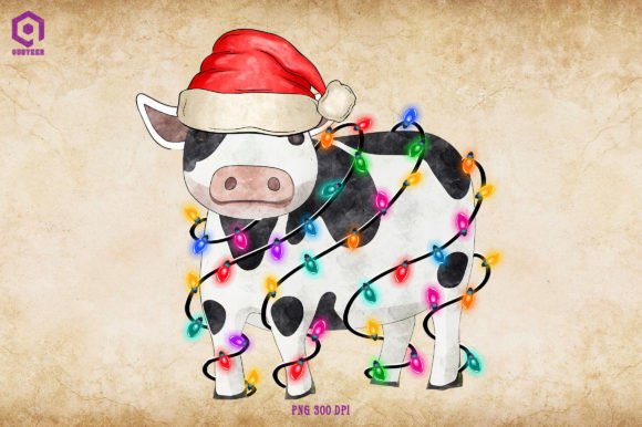 Cow Christmas Tree Lights: Festive Illustrations Review