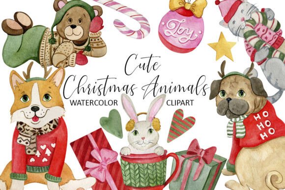 Cute Baby Animals Clipart: Festive Illustrations