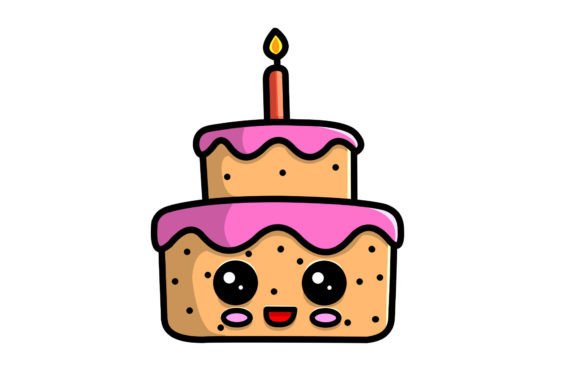 Cute Cake Christmas Character Vector: Festive Illustrations