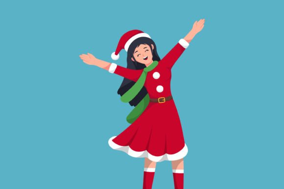 Girl at Christmas Illustrations for Branding