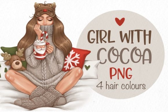 Girl with Christmas Cocoa: Festive Illustrations