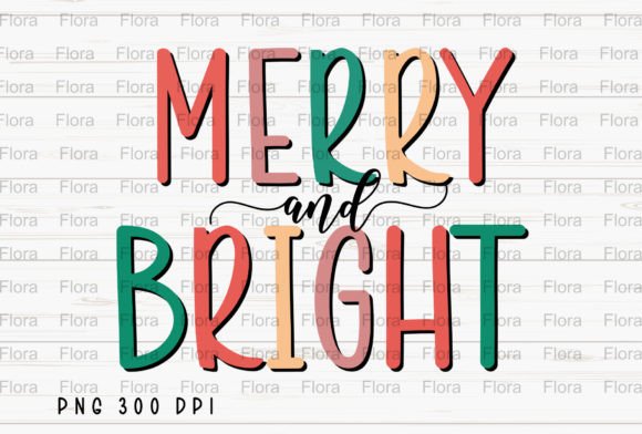 Merry and Bright Christmas PNG for Festive Illustrations