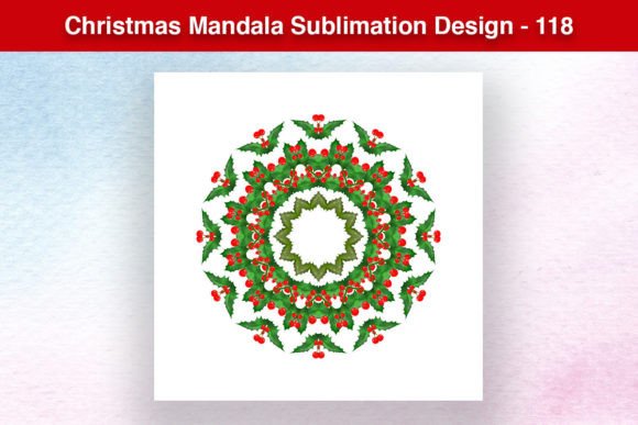 Merry Christmas Mandala Sublimation -118: Festive Illustrations
