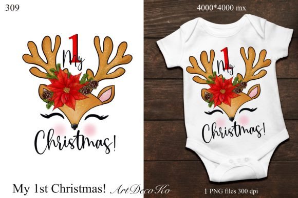 My First Christmas Sublimation: Cute Illustrations for Crafts