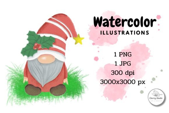 Watercolor Christmas Gnomes: Festive Illustrations