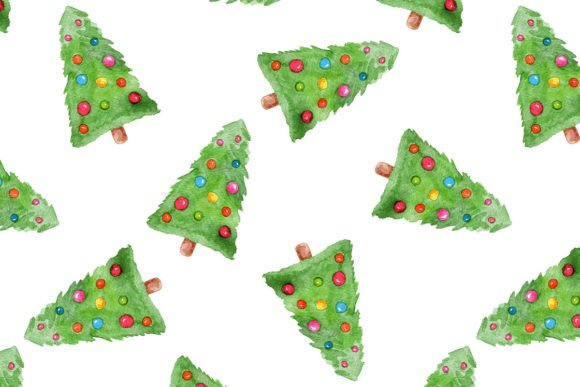 Watercolor Christmas Tree Print: Festive Illustrations
