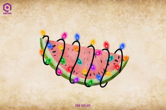 Watermelon Christmas Tree Lights: Festive Illustrations